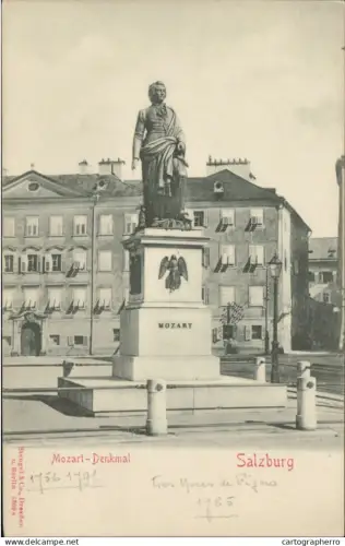 A5869 Salzburg Mozart Denkmal 1900s