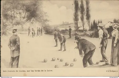 A5869 Les joueurs de boules sur les bords de la Loire