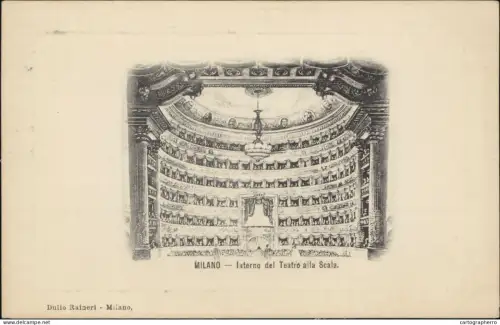 A5869 Milano (Milan) Teatro alla Scala interno 1900s