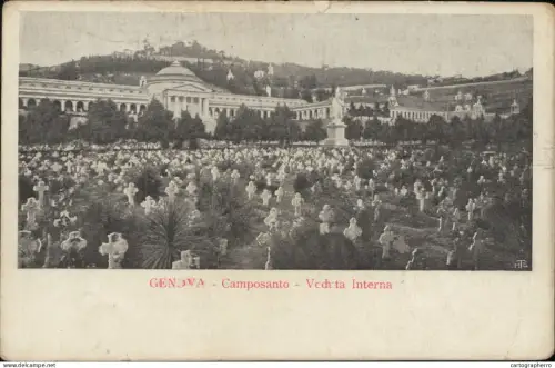 A5869 Genova (Genoa) Camposanto veduta interna 1900s