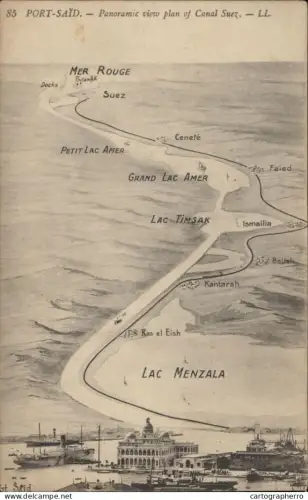 A5868 Port Said panoramic view of Canal Suez
