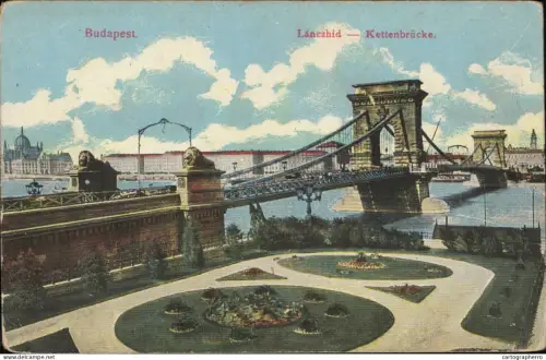 A5868 Hungary Budapest Lanczhid Chain Bridge Post Bucke AK