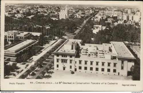 A5868 Casablanca Boulevard Gouraud conservation fonciere et le cadastre 1951