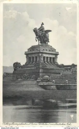 A5340 Germany Koblenz Deutsches Eck Corner Kaiser Wilhelm riding statue monument