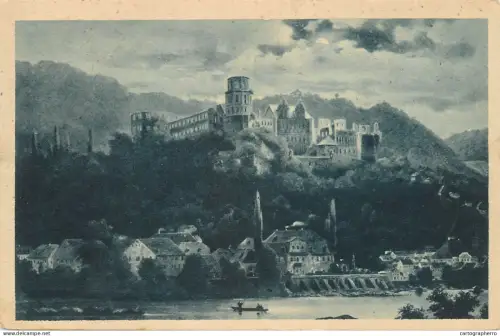 A5339 Germany Heidelberg von der Hirschgasse in Mondschein