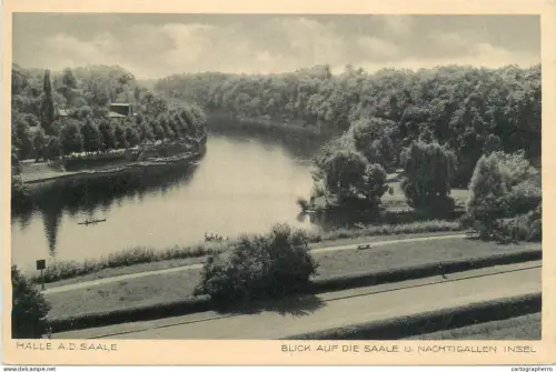 A5339 Germany Halle an der Saale Blick Blick auf die Saale u. Nachtigallen Insel