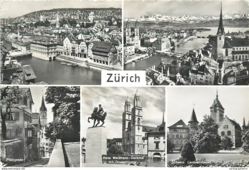 A5344 Switzerland Zurich multi view souvenir