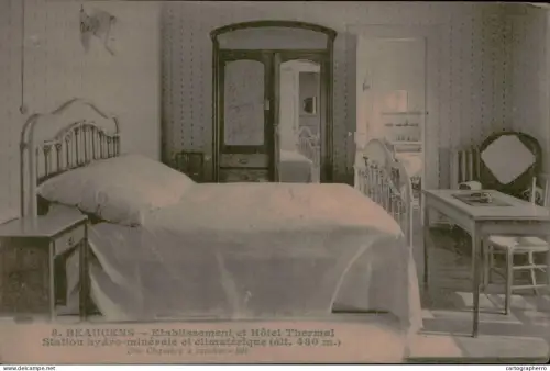 A5873 France Beaucens Hotel Thermal station hydro-minerale et climatique une chambre a coucher