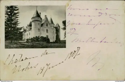 A5873 Château de Montrésor castle France (unstick back damaged postcard) 1907