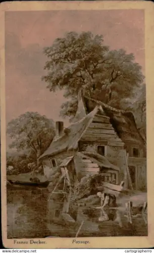 A5873 Paysage - Fransz Decker cpa publicite margarine Brunita