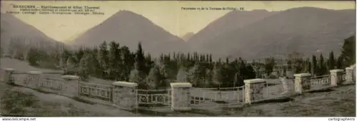 A5873 Beaucens etablissement et hotel thermal panorama double postcard