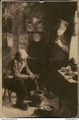 A5874 Fine art Benoit Levy Jules - Les Vieux, Hollande publicite Margarine Brunita cpa