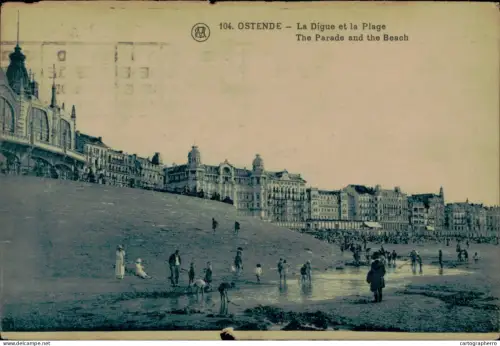 A5876 Oostende digue et la plage cpa