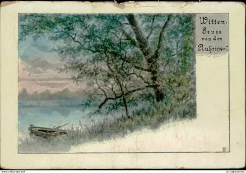 A5877 Witten gruss aus Ruhrinsel AK 1900