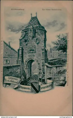 A5877 Strasbourg cpa illustrateur 1900s Porte Nationale