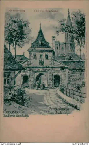 A5877 Strasbourg cpa illustrateur 1900s - Porte des Juifs
