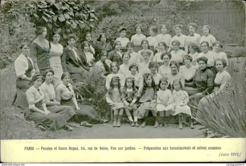 A5877 Paris Pension et Cours Nogue preparation aux baccalaureats et autres examens cpa 1912