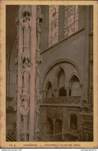 A5877 Strasbourg cathedrale pilier des anges cpa