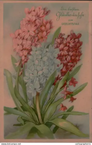 A5920 Birthday greetings Bouquet of Hyacinths