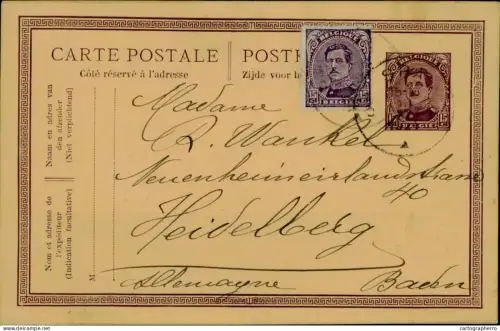 A5920 Belgium Postkarte via Heidelberg
