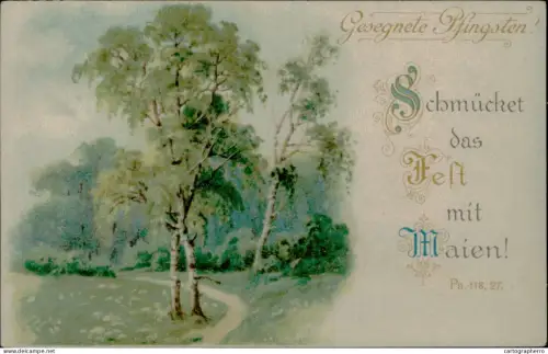 A5920 Pentecost greetings vintage postcard