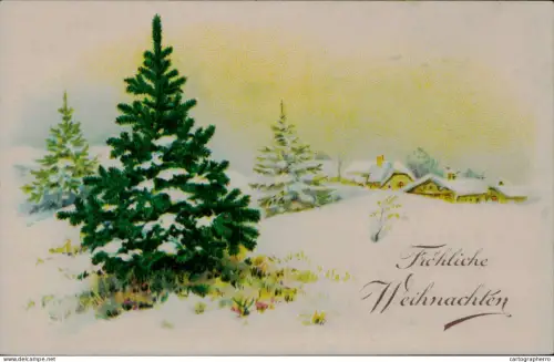 A5920 Christmas greetings vintage postcard
