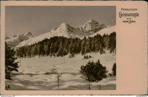 A5920 Neuen Jahre Gluck Postkarte Winter Landschaft Allemagne 1933