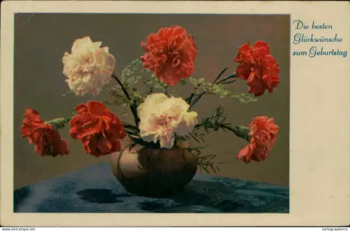 A5920 Blumen Geburstag Postkarte