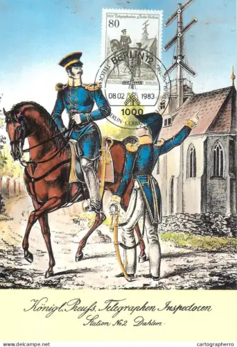 A5377 Postal history postcard Optische Telegraphen Linie Berlin-Koblenz Station 2 Berlin Dahlem um 1835