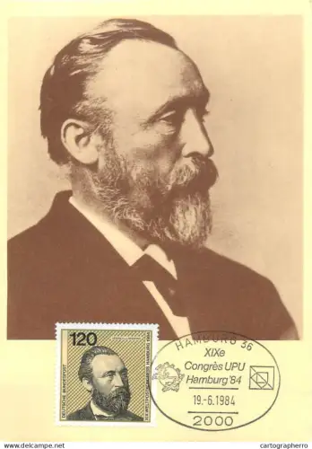 A5377 Postal history postcard Heinrich 1831-1897 erster Generalpostmeister des Deutschen Reiches