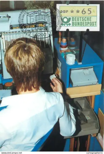 A5377 Postal history postcard Automaten Postwertzeichen Ausgaben der Schlaterterminals