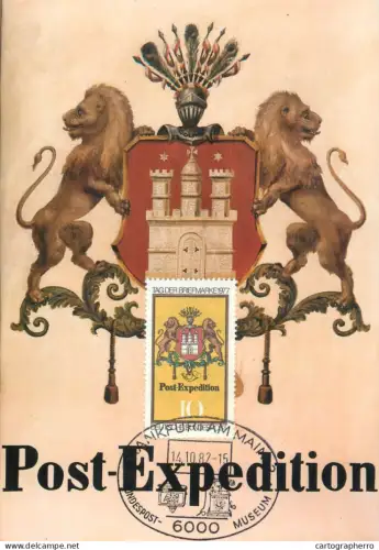 A5376 Postal history postcard Posthausschild Hamburg um 1865