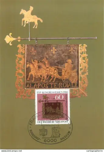 A5376 Postal history postcard Posthausschild Altheim Saar um 1754