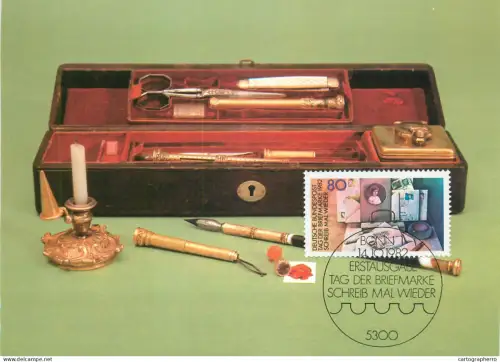 A5376 Postal history postcard Reiseschreibzeug um 1850