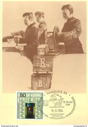 A5376 Postal history postcard Poststempelung Berlin 1890 unter Verwendung einer Haller Stempelmaschine