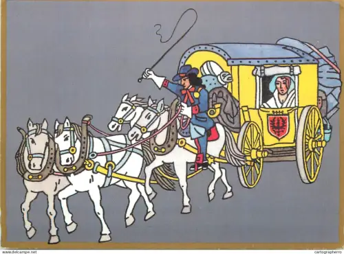 A5376 Postal history postcard Brandenburgishcer Postwagen um 1700