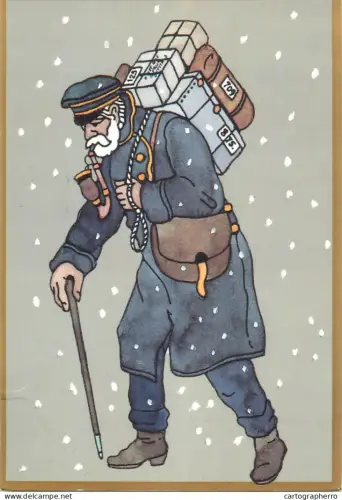 A5376 Postal history postcard Paketzusteller 1895