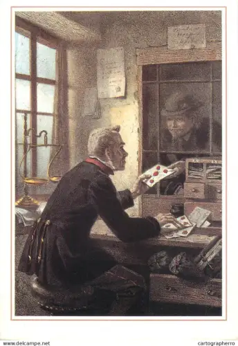 A5376 Postal history postcard Am Postschalter