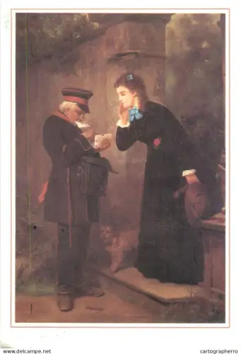 A5376 Postal history postcard Die alte Brieftrager