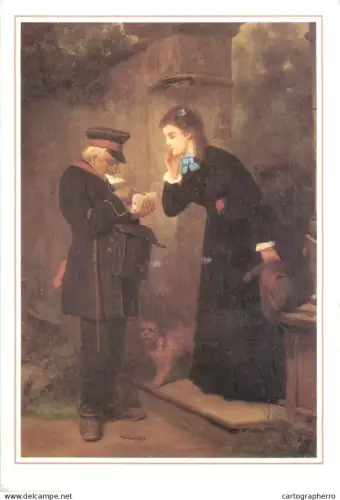 A5376 Postal history postcard Die alte Brieftrager