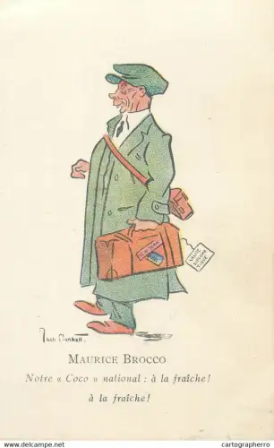 Illustrateur JACK PLUNKETT cyclisme cycling cycliste caricature Maurice Brocco