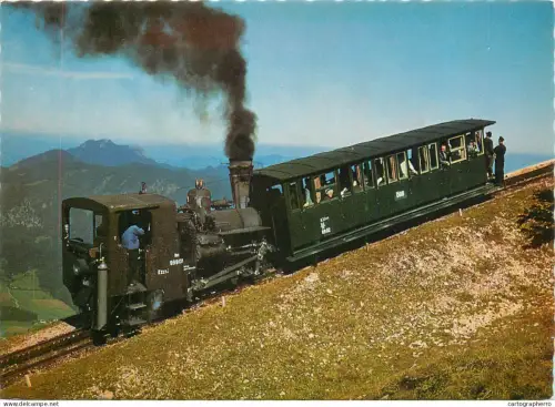 A5374 Austria Fahrt zum Schafberggipfel von St Wolfgang mountain train
