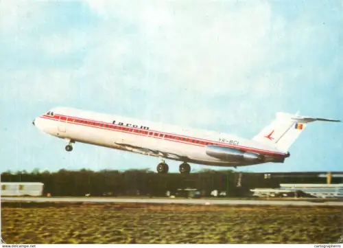 A5373 Romanian Air Transport Tarom airplane advertising postcard