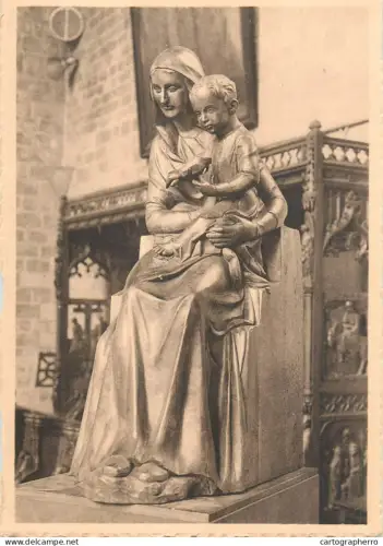 A5372 Belgium Ixelles Eglise de Notre Dame de la Cambre Holy Virgin with the Child statue