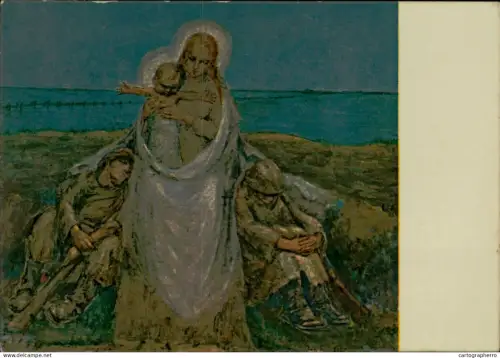 A5919 Kaaskerke Diksmuide - Vrow van de Ijzer door de frontkunstenaar Joe English