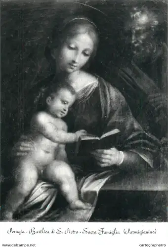 A5371 Italy Perugia Basilica di S. Pietro Sacra Famiglia (Parmigianino)