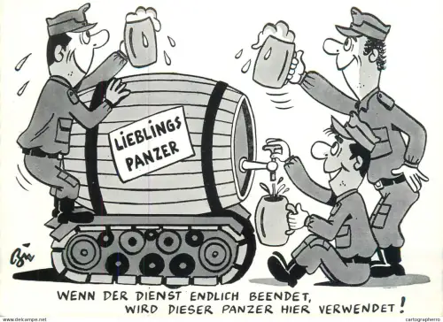 A5366 Military humour comic caricature postcard Lieblingspanzer