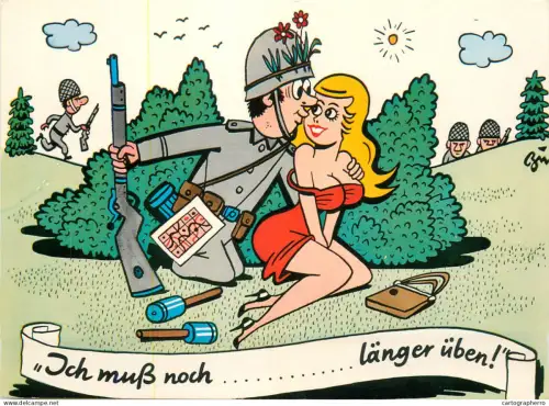 A5366 Military humour comic caricature postcard Soldier's Life