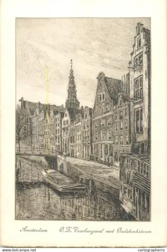 A5356 Netherlands Amsterdam O.Z Voorburgwaal u. Oudekerkstoren