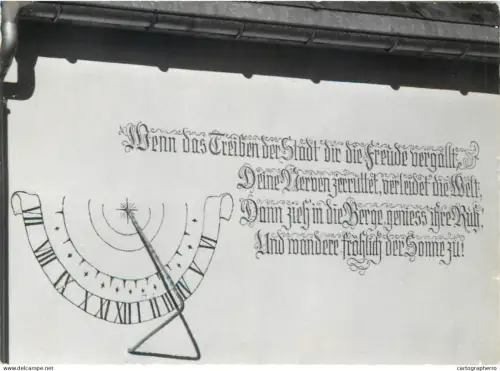 A5356 Switzerland Furna Prattigau Sonnenuhr und Spruch an der Kirche